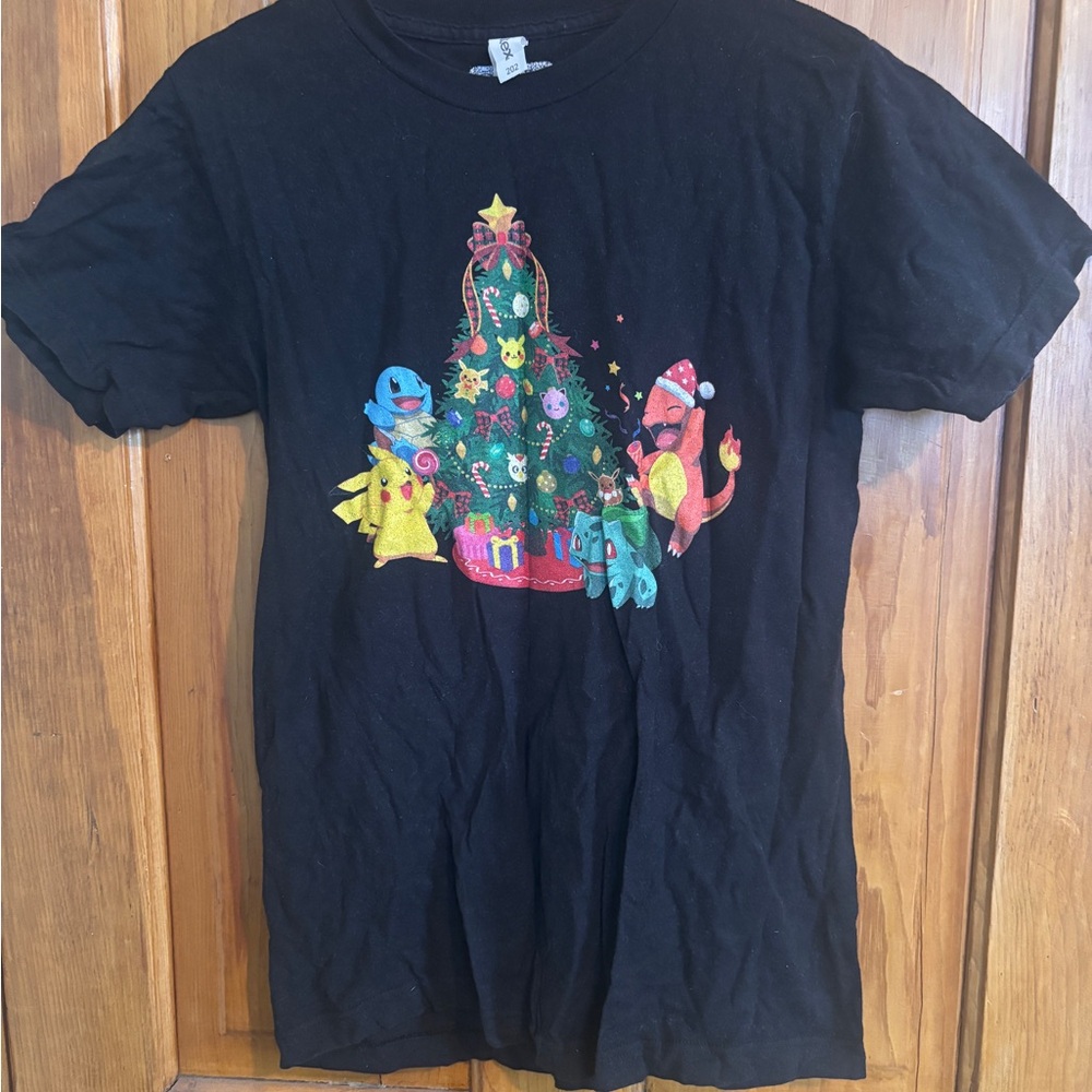 Pokemon Black Kids Tee with Festive Graphic